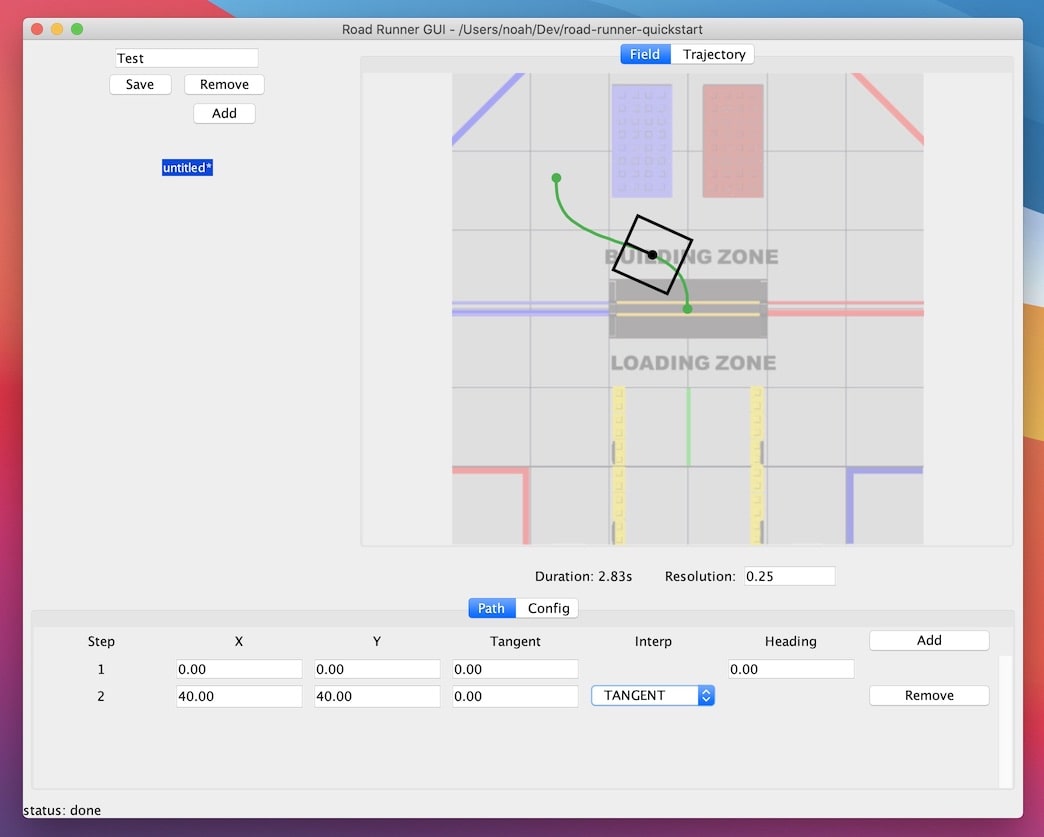 Screenshot depicting Road Runner's Path Building GUI