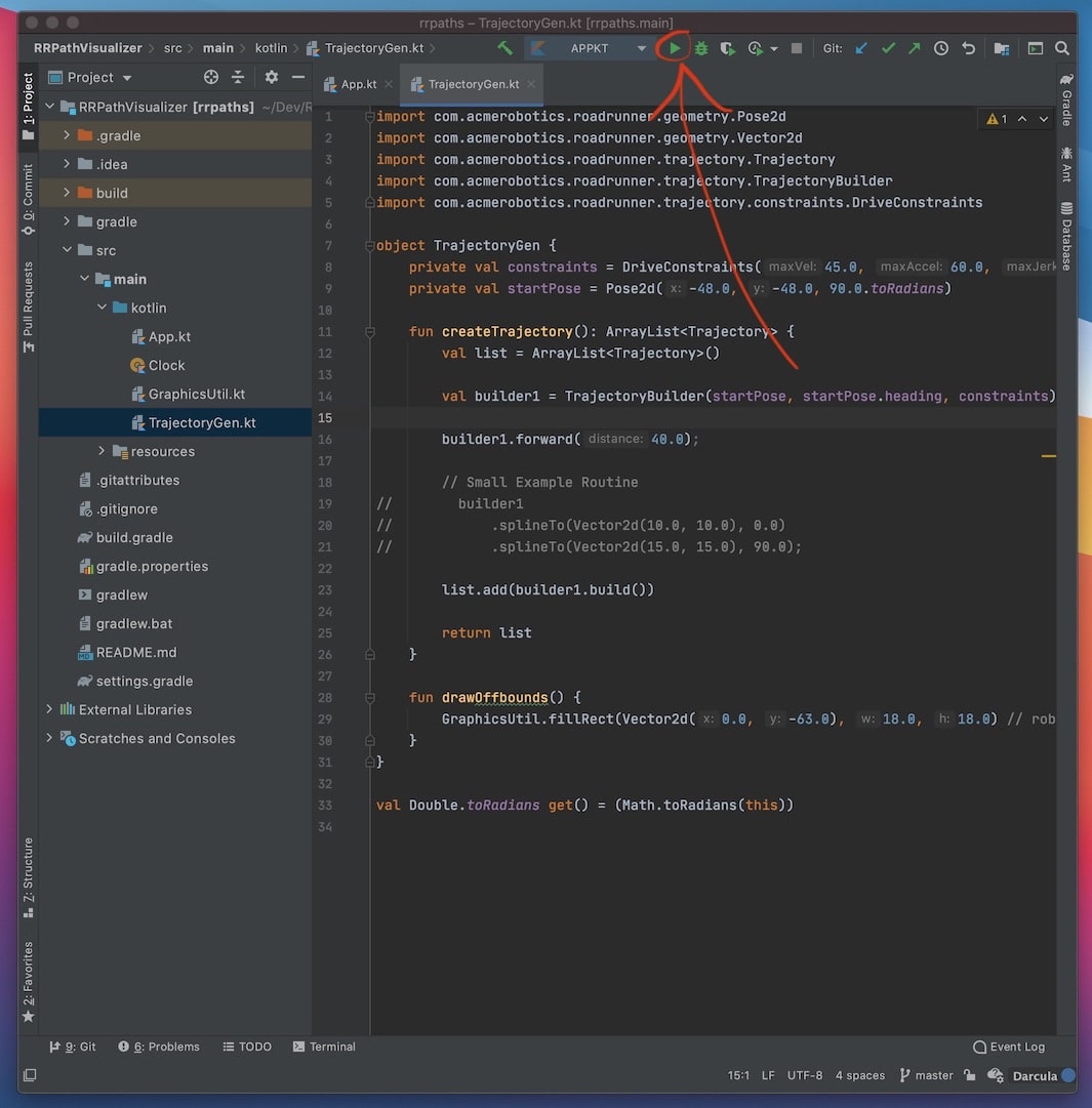 Screenshot of RRPathVisualizer open in Intellij